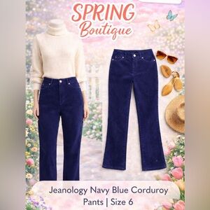Jeanology Navy Blue Corduroy Pants | Size 6 |